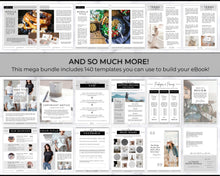 Load image into Gallery viewer, 140+ eBook Template Canva, Workbook, Worksheets & Lead Magnet for Coaches, Bloggers. Opt In, Charts, Checklists, Planners, Webinar, Challenges | Brit Mono
