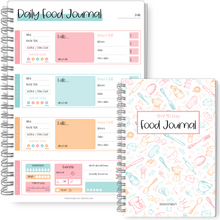 Load image into Gallery viewer, My 90 Day Food Journal: Daily Food Journal, 90 Day Meal Tracker & Planner, Fitness Diet Wellness Planner, Habit Tracker, Weight Loss Tracker, Nutrition Log, Daily Food Diary | A5 Colorful Sky