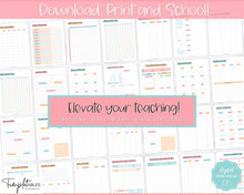 Load image into Gallery viewer, TEACHER Planner  Printable - 50+ pg BUNDLE | Academic Lesson Planner Template | Colorful Sky