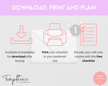 Load image into Gallery viewer, FREE - Self Care Checklist, Self-Care Planner & Selfcare Journal Tracker | Wellness Planner, Daily Wellbeing, Mindfulness, Mental Health Kit | Pastel Rainbow