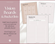 Load image into Gallery viewer, Goal Journal Printable BUNDLE | 2023 Goals Planner, SMART Goal Setting Kit, Monthly Habits, Productivity, Vision Board | Lux