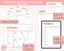 Load image into Gallery viewer, Wedding Planner Printable BUNDLE | Wedding Binder, Checklist, Budget, Wedding Day Schedule & To Do List Planner Book | Pink Watercolor
