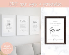 Load image into Gallery viewer, 15 Airbnb Posters! Editable Template Bundle, Wifi password Sign, Welcome Book, House Rules, Airbnb Host, Vacation Rental, Check Out Signage | Brit