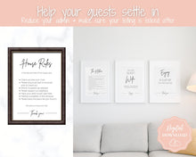 Load image into Gallery viewer, 15 Airbnb Posters! Editable Template Bundle, Wifi password Sign, Welcome Book, House Rules, Airbnb Host, Vacation Rental, Check Out Signage | Brit