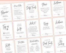 Load image into Gallery viewer, 15 Airbnb Posters! Editable Template Bundle, Wifi password Sign, Welcome Book, House Rules, Airbnb Host, Vacation Rental, Check Out Signage | Brit