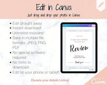 Load image into Gallery viewer, 15 Airbnb Posters! Editable Template Bundle, Wifi password Sign, Welcome Book, House Rules, Airbnb Host, Vacation Rental, Check Out Signage | Day