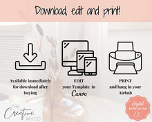 Load image into Gallery viewer, 15 Airbnb Posters! Editable Template Bundle, Wifi password Sign, Welcome Book, House Rules, Airbnb Host, Vacation Rental, Check Out Signage | Day