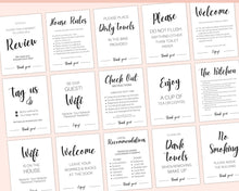 Load image into Gallery viewer, 15 Airbnb Posters! Editable Template Bundle, Wifi password Sign, Welcome Book, House Rules, Airbnb Host, Vacation Rental, Check Out Signage | Day