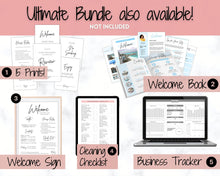 Load image into Gallery viewer, 15 Airbnb Posters! Editable Template Bundle, Wifi password Sign, Welcome Book, House Rules, Airbnb Host, Vacation Rental, Check Out Signage | Day