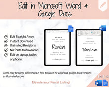 Load image into Gallery viewer, 15 Airbnb Posters! Editable Template Bundle, Wifi password Sign, Welcome Book, House Rules, Airbnb Host, Vacation Rental, Check Out Signage | Google Docs / MS Word