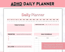 Load image into Gallery viewer, ADHD Daily Planner for Adults - Made for Neurodivergent Brains | Pink