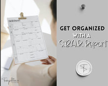 Load image into Gallery viewer, SBAR Nurse Brain Report Sheet | ICU Nurse Report, RN Nursing, New Grad, Patient Assessment, Printable Template | Sky Mono