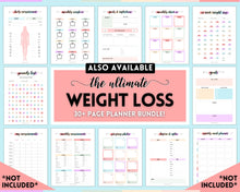 Load image into Gallery viewer, Pounds Lost Tracker Bundle - 10 20, 30, 50, 100 lbs Printable Weight Loss Printables | Swash Rainbow