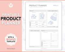 Load image into Gallery viewer, Product Planner Template Printable | Digital Small Business Product Planner | Mono