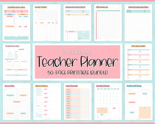 Load image into Gallery viewer, TEACHER Planner  Printable - 50+ pg BUNDLE | Academic Lesson Planner Template | Colorful Sky