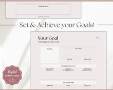 Load image into Gallery viewer, Goal Journal Printable BUNDLE | 2023 Goals Planner, SMART Goal Setting Kit, Monthly Habits, Productivity, Vision Board | Lux