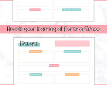 Load image into Gallery viewer, Disease Template, Nursing Patho Pathophysiology Study Guide for Students, Med Surg Brain Sheet, Disease Overview Printable | Colorful Sky