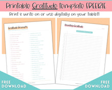 Load image into Gallery viewer, FREE - Gratitude Planner Printable | Daily Gratitude Journal | Colorful Sky