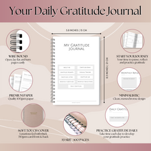 Load image into Gallery viewer, Gratitude & Mindfulness Journal | Gratitude Template, Self Care Planner, Positivity Diary, Daily Journal, Gratitude Jar, Wellness, Manifestation Journal | A5 Mono