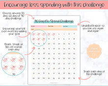 Load image into Gallery viewer, No Spend Challenge BUNDLE | Printable 30 day, 60 day, 90 day Savings Challenge & Monthly Spending Tracker | Colorful Sky