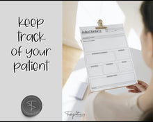 Load image into Gallery viewer, Patient History Sheet for Nursing School | Medical History Printable Report Sheet for Medical Students | Mono Sky