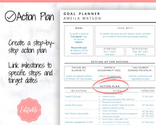 Load image into Gallery viewer, EDITABLE 2023 Goal Planner Printable | 2023 New Year Goals Insert, Habit Tracker, Monthly Goal Setting Planner