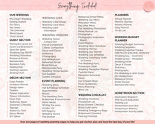 Load image into Gallery viewer, Wedding Planner Printable BUNDLE | Wedding Binder, Checklist, Budget, Wedding Day Schedule & To Do List Planner Book | Pink Watercolor