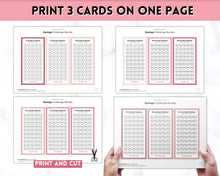 Load image into Gallery viewer, Mini Savings Challenge Printable BUNDLE | 12 Saving Trackers, Cash Envelope, A6 Saving Challenges | Pink