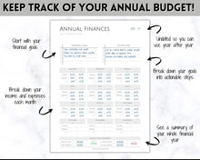Load image into Gallery viewer, Annual Budget Tracker | Bill, Expenses, Income & Savings Tracker | Mono