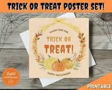 Load image into Gallery viewer, Halloween Trick or Treat sign | 'Please Take One' Printable Candy Treat Poster | Square