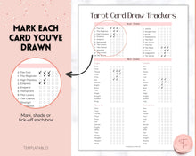 Load image into Gallery viewer, Tarot Card Trackers & Monthly Readings | Learn Tarot Card Readings, Tarot Spreads | Beginner Tarot Planner Workbook, Grimoire & Cheat Sheets | Pink