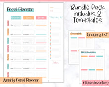 Load image into Gallery viewer, Colorful Meal Planner | Weekly Food Diary, Meal Tracker Printable, Daily Food Journal & Shopping List | Colorful Sky