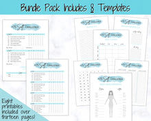 Load image into Gallery viewer, EDITABLE 75 SOFT Challenge Tracker | 75soft Printable Challenge, Fitness & Health Planner | Blue Watercolor