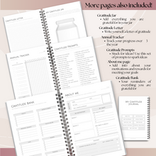 Load image into Gallery viewer, Gratitude & Mindfulness Journal | Gratitude Template, Self Care Planner, Positivity Diary, Daily Journal, Gratitude Jar, Wellness, Manifestation Journal | A5 Mono