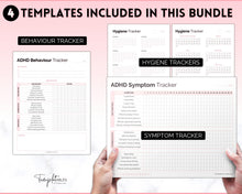 Load image into Gallery viewer, ADHD Symptom Tracker, Behavior & Hygiene Tracker BUNDLE | Pink