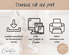 Load image into Gallery viewer, 15 Airbnb Posters | Editable Template Sign Bundle, Wifi password Sign, Check Out Signs for Airbnb Superhosts | Arch