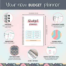 Load image into Gallery viewer, Budget Planner & Monthly Bill Organizer | Finance Budget Planner, Financial Savings, Debt, Income, Expenses, Spending & Bill Trackers | Colorful Sky