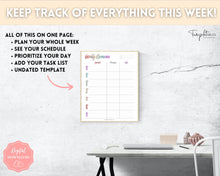 Load image into Gallery viewer, College Student Weekly Planner Schedule | Academic Class Organizer 2023 | Pastel Rainbow