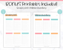 Load image into Gallery viewer, Colorful Meal Planner | Weekly Food Diary, Meal Tracker Printable, Daily Food Journal & Shopping List | Colorful Sky