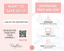 Load image into Gallery viewer, Get To Know Me Printable Game |  Get To Know You Ice Breaker Game | Employee Favorite Things, Team Building, Christmas Party | Pink