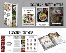 Load image into Gallery viewer, Recipe Cookbook Template | Editable Canva Digital eBook | Farmhouse Mono
