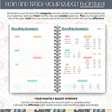 Load image into Gallery viewer, Budget Planner & Monthly Bill Organizer | Finance Budget Planner, Financial Savings, Debt, Income, Expenses, Spending & Bill Trackers | Colorful Sky
