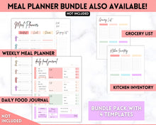 Load image into Gallery viewer, FREE - Grocery List Printable, Weekly Shopping List, Meal Planner Checklist, Kitchen Organization Template | Pink Watercolor