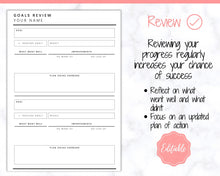 Load image into Gallery viewer, EDITABLE 2023 Goal Planner Printable | 2023 New Year Goals Insert, Habit Tracker, Monthly Goal Setting Planner