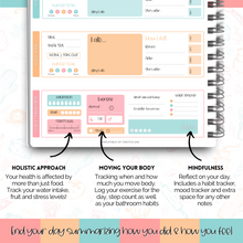 Load image into Gallery viewer, My 90 Day Food Journal: Daily Food Journal, 90 Day Meal Tracker & Planner, Fitness Diet Wellness Planner, Habit Tracker, Weight Loss Tracker, Nutrition Log, Daily Food Diary | A5 Colorful Sky