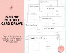 Load image into Gallery viewer, Tarot Journal, 100+ Pg Printable Tarot Planner Workbook, Daily Card Reading, Tarot Spreads, Tarot Deck Notebook, Witch, Grimoire, Oracle | Mono