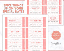 Load image into Gallery viewer, Naughty Sex Coupons for Valentines | Sexy Couples Coupon Book for Him & Her | Personalized Kinky Valentines, Birthday, Anniversary Gifts | Pink