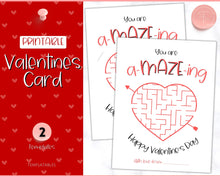 Load image into Gallery viewer, Printable Maze Valentines Day card for Kids | You're Amazing Pencil Valentine Gift | Classroom Puzzle Card