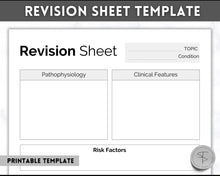Load image into Gallery viewer, Nursing Revision Sheets for Medical School | Medicine & Nursing Students, Exam Revision Notes & Guide Templates | Mono