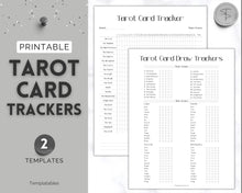 Load image into Gallery viewer, Tarot Card Trackers & Monthly Readings | Learn Tarot Card Readings, Tarot Spreads | Beginner Tarot Planner Workbook, Grimoire & Cheat Sheets | Mono